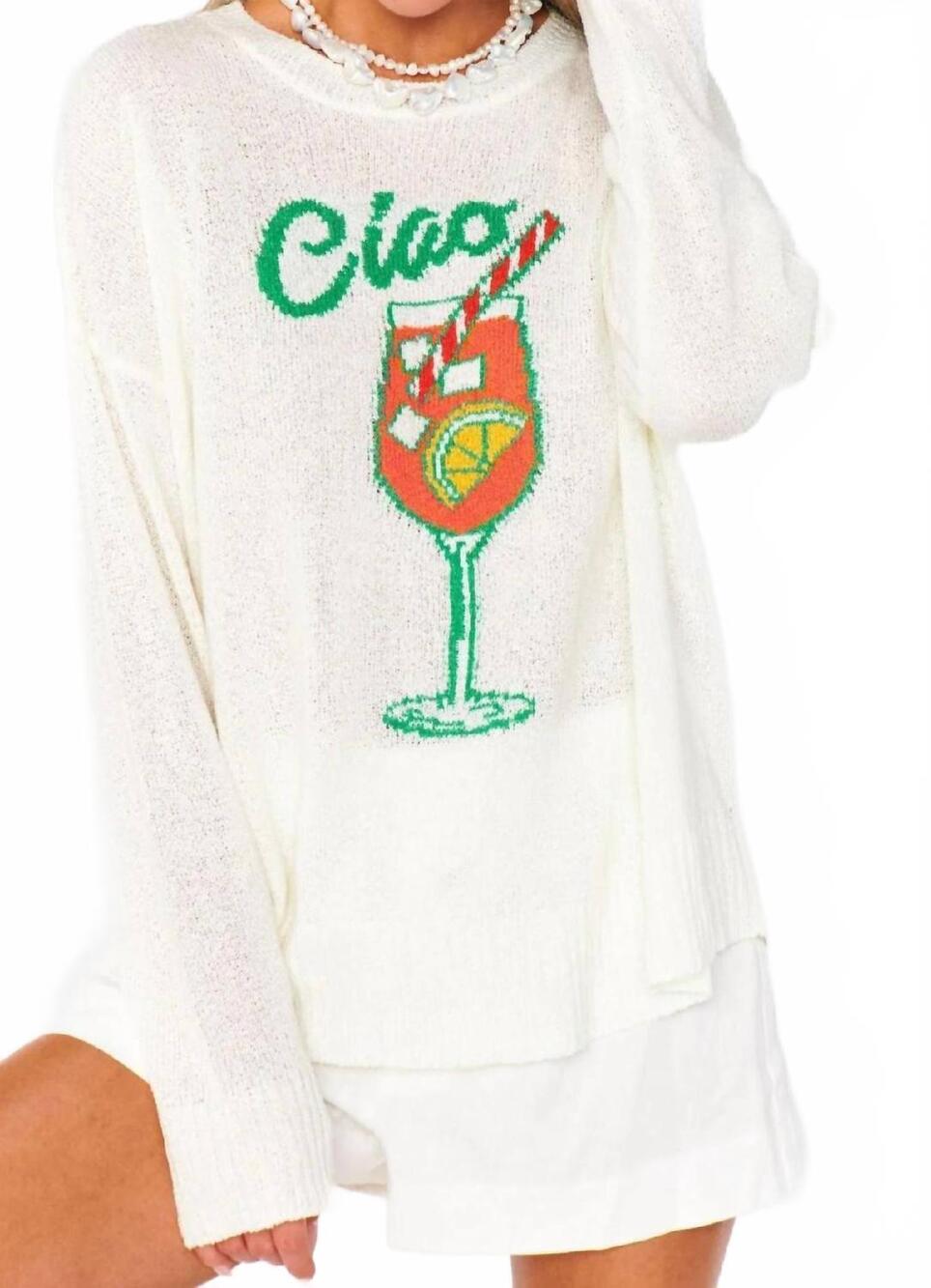 NEW SHOW ME YOUR MUMU woodsy sweater in white